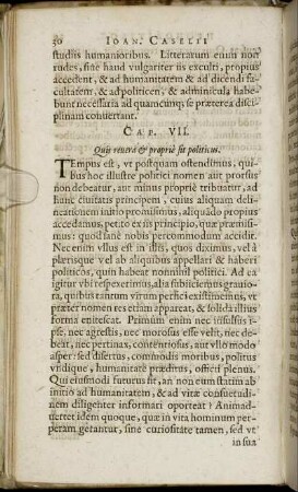 Cap. VII. Quis reuera & proprie sit politicus.