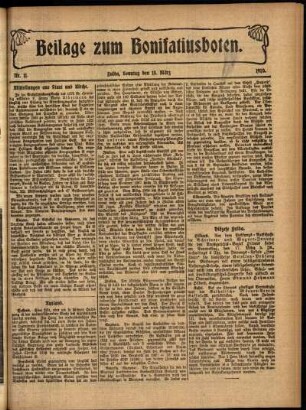 Zweite Ausgabe vom Sonntag, den 13. März 1910.