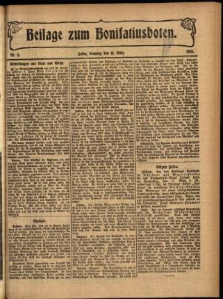 Zweite Ausgabe vom Sonntag, den 13. März 1910.