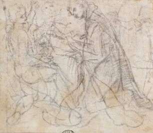 Kompositionsskizze mit drei Figuren