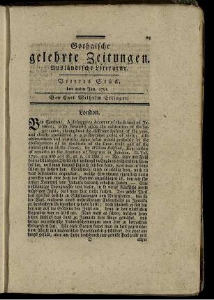Viertes Stück, den 29ten Jan. 1791.