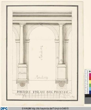 PORTIQUE TOSCANS AVEC PIEDESTAL.