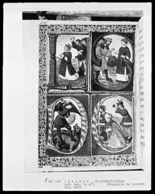 Evangelia de tempore — Vier Heiligenszenen, Folio 207verso