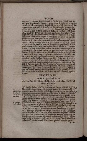 Sect. IV. inducit Condictionem ex Moribus Germanorum Mercatorum