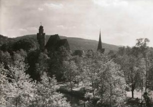 Hartenstein-Stein. Schloss. Blick von Nordwesten über die Zwickauer Mulde