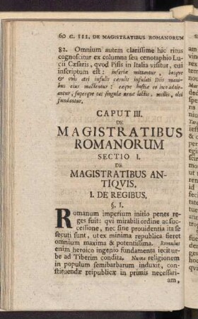 Caput III. De Magistratibus Romanorum