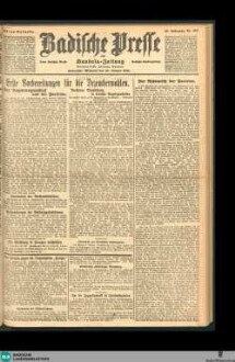 Badische Presse : Generalanzeiger der Residenz Karlsruhe und des Großherzogtums Baden, Abendausgabe