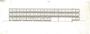 Schneider - Esleben, Paul; Düsseldorf, Rolandstr. 40; Rolandschule - Schulgebäude: Fassadenabwicklung (Längsansicht)