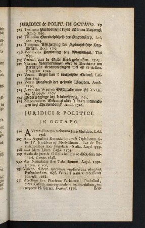 27-50, Juridici & Politici in Octavo - Medici, Chymici, &c. in Octavo