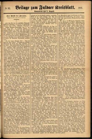Zweite Ausgabe vom Samstag, den 07. August 1897.
