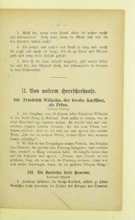 II. Von unserm Herrscherhause