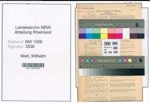 Entnazifizierung Wilhelm Van De Wert , geb. 22.02.1887 (Landarbeiter)