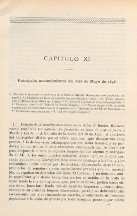 Capítulo XI. Principales acontecimientos del mes de Mayo de 1898