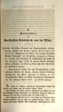 Schriften zur reformirten Theologie, 1. Die Bekenntnisschriften der reformirten Kirchen Deutschlands