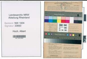 Entnazifizierung Albert Hoch , geb. 18.09.1905 (Kaufmann)