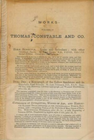 Works published by Thomas Constable and Co.