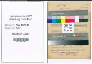 Entnazifizierung Josef Boeltner , geb. 20.03.1906 (Angestellter)