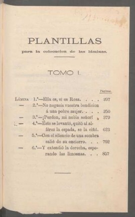Plantillas para la colocación de las láminas.