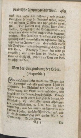 Von der Entzündung der Leber. (Hepatitis.)
