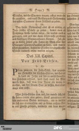 Das XII. Capitel. Von Früh-Erbsen.