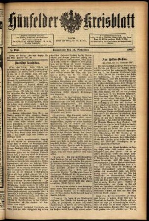 Ausgabe vom Samstag, den 13. November 1897.