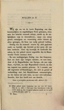 Geschiedenis des vaderlands, 9. Willem II en de tusschen-regeering, tot aan het stadhouderschap van Willem III