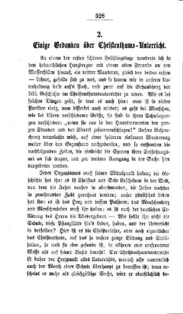 Einige Gedanken über Christenthums-Unterricht