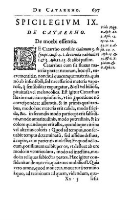 Spicilegivm IX. De Catarrho.