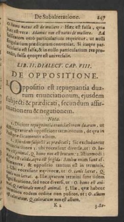 Cap. VIII. De Oppositione.