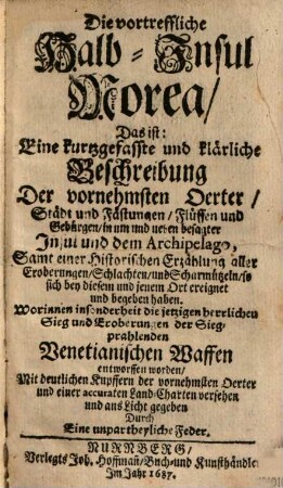 Die vortreffliche Halb-Insel Morea