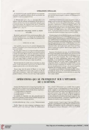 Opérations qui se pratiquent sur l'appareil de l'audition