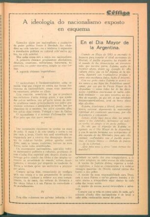 A ideología do nacionalismo exposto en esquema