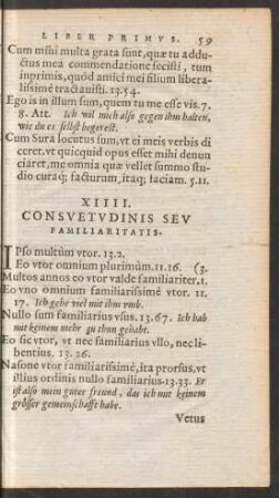 XIIII. Consuetudinis Seu Familiaritatis.