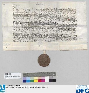 Vidimus des Landgerichtes der Burggrafschaft zu Nürnberg über das Vidimus des Erzbischofs Engelbrecht von Köln d.d. 21. September 1366 über die von Kaiser Karl IV. der Stadt Nürnberg gewährten und bestätigten Privilegien vom 5. April 1355.