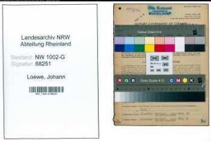 Entnazifizierung Johann Loewe, geb. 22.10.1910 (Schreiner)