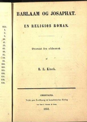 Barlaam og Josaphat : en religiøs Roman