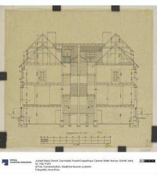 Darmstadt, Projekt Doppelhaus Cabinet, fünfte Version, Schnitt