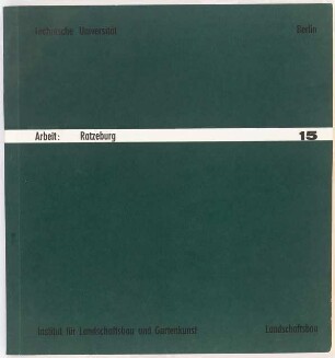 Landschaftsaufbauplanung Ratzeburg: Deckblatt