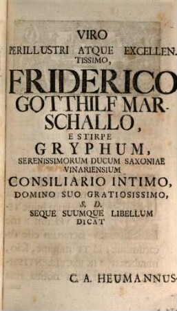 Christophori Augusti Heumanni Poecile Sive Epistolae Miscellaneae Ad Literatissimos Aevi Nostri Viros, Tomi 1. Liber 1.