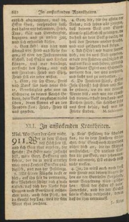 XLI. In ansteckenden Krankheiten.