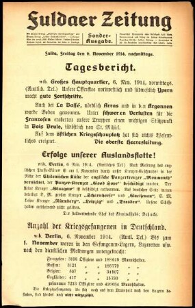 Zweite Ausgabe vom Freitag, den 06. November 1914.