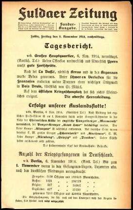 Zweite Ausgabe vom Freitag, den 06. November 1914.