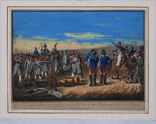 Nach der Schlacht von Dresden (Schlacht Teil der Befreiungskriege unter Napoleon), Ergebung der Franzosen als Kriegsgefangene am 12. November