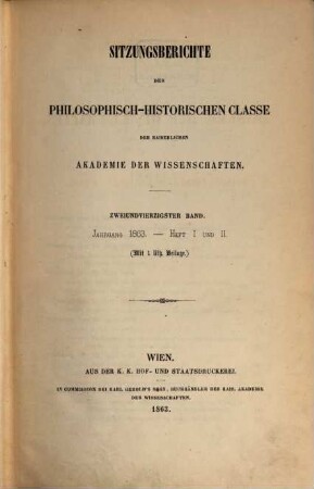 Sitzungsberichte. 42. 1863