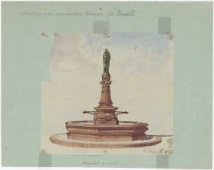 Entwurf zu einem monumentalen Brunnen, Urmatt: Ansicht 1:25