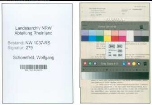 Entnazifizierung Wolfgang Schoenfeld , geb. 16.10.1899 (Medizinalrat)