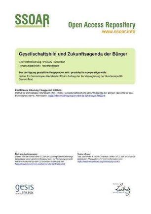 Gesellschaftsbild und Zukunftsagenda der Bürger