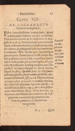 Capvt VIII. De Sacramento Poenitentiae in genere.