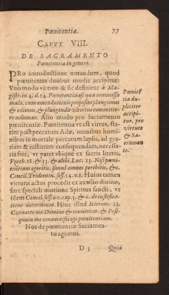 Capvt VIII. De Sacramento Poenitentiae in genere.