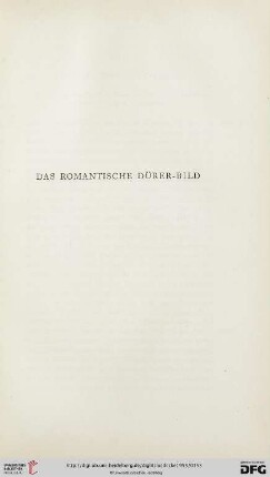 Das romantische Dürer-Bild